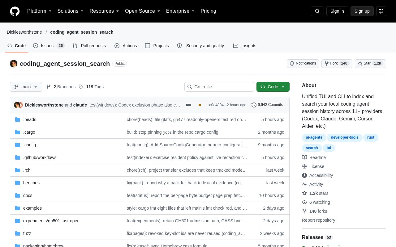 Preview of Coding Agent Session Search