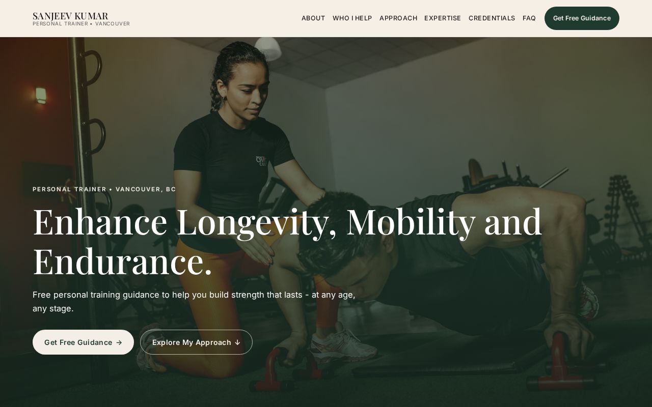 Preview of Getfitwithsanjeev Website