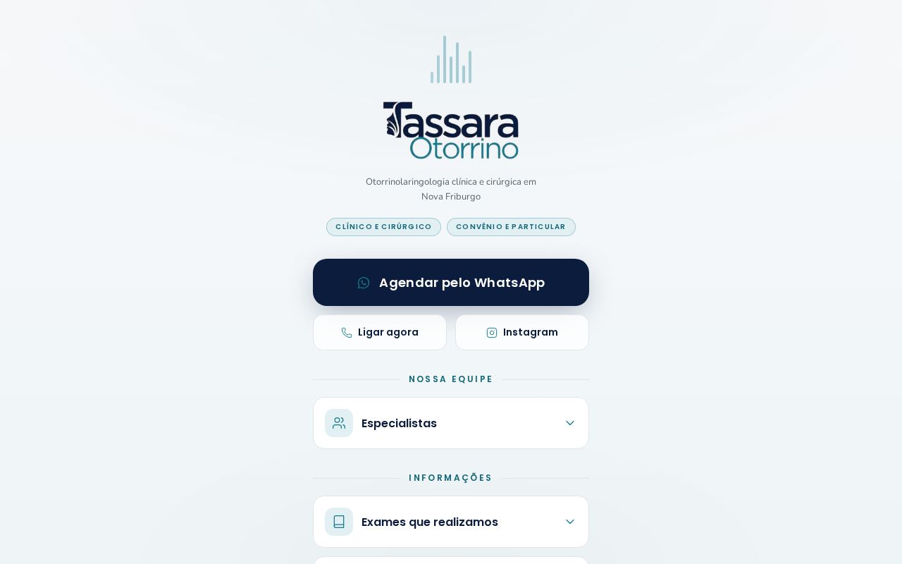Preview of Página de link da bio do Instagram — Tassara Otorrino