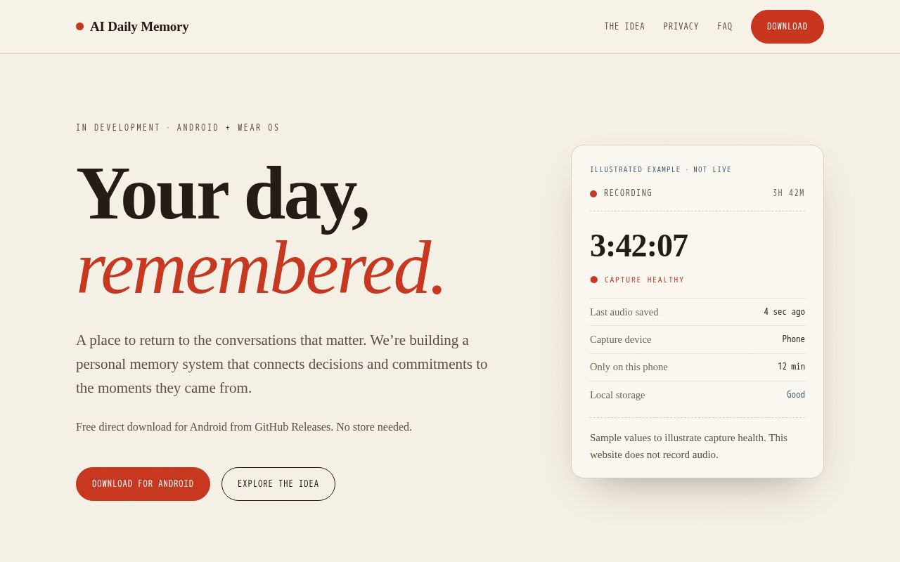 Preview of AI Daily Memory