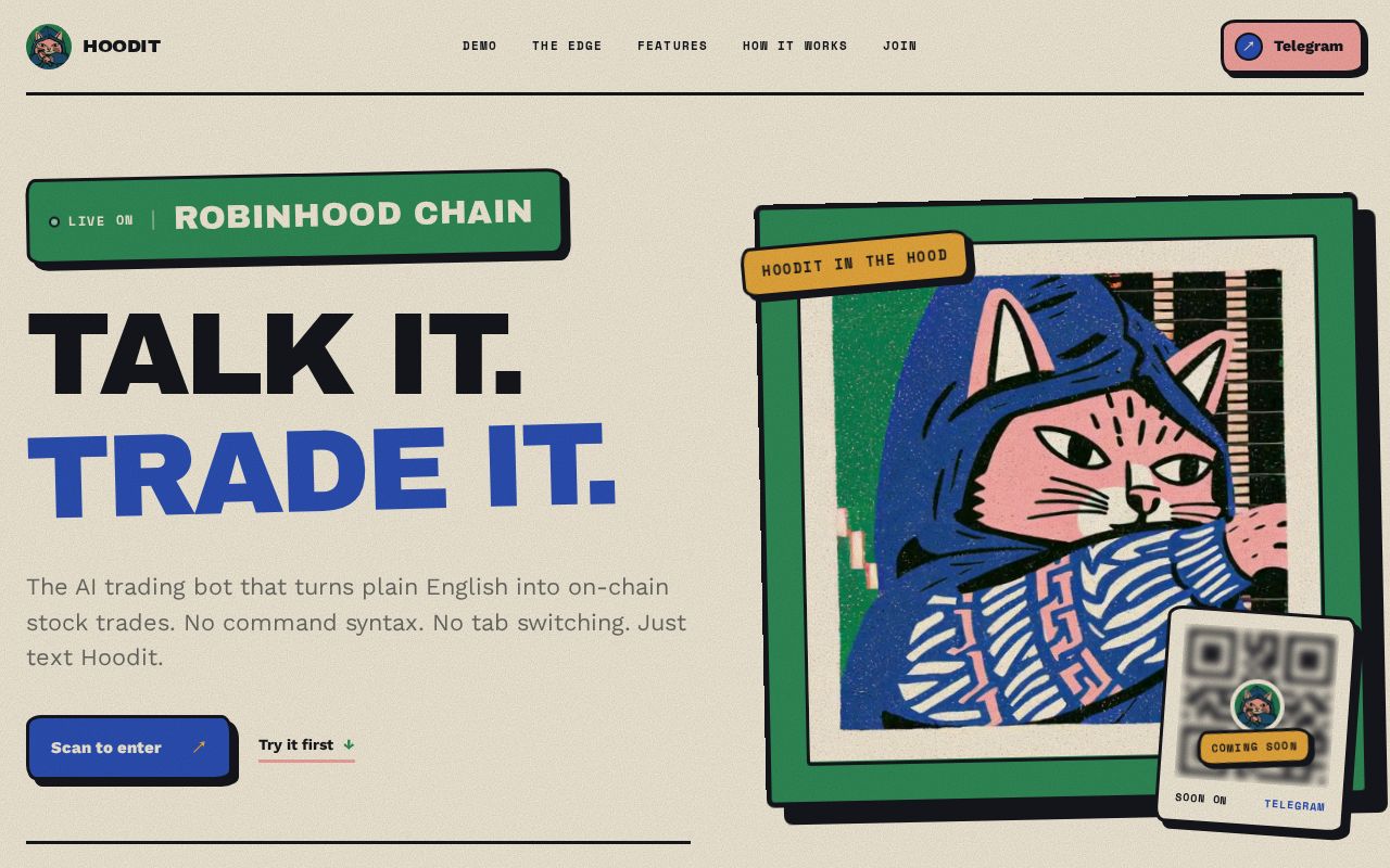 Preview of Robinhood Chain stock-token Aomi apps
