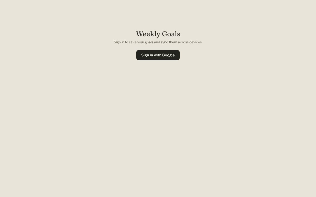 Preview of Goals Tracker