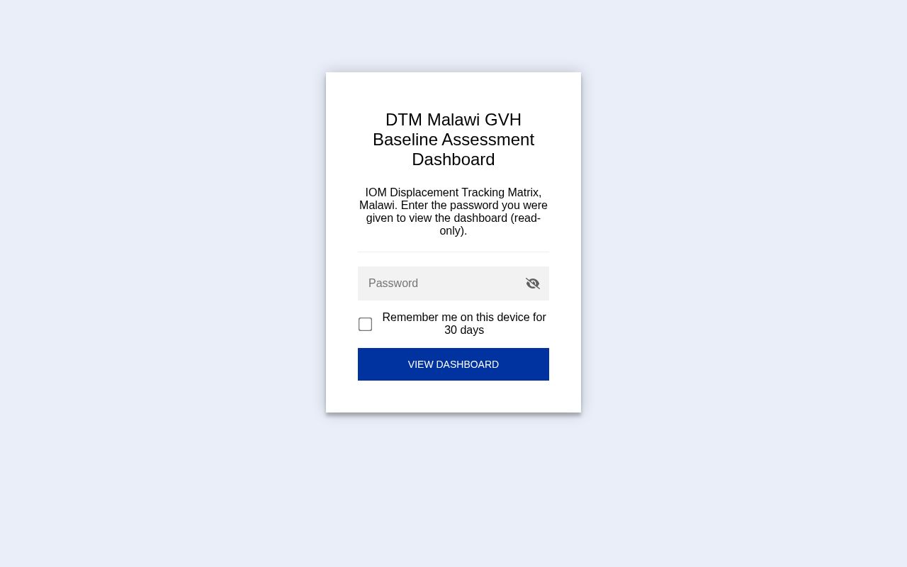 Preview of Dtm Malawi Dashboard
