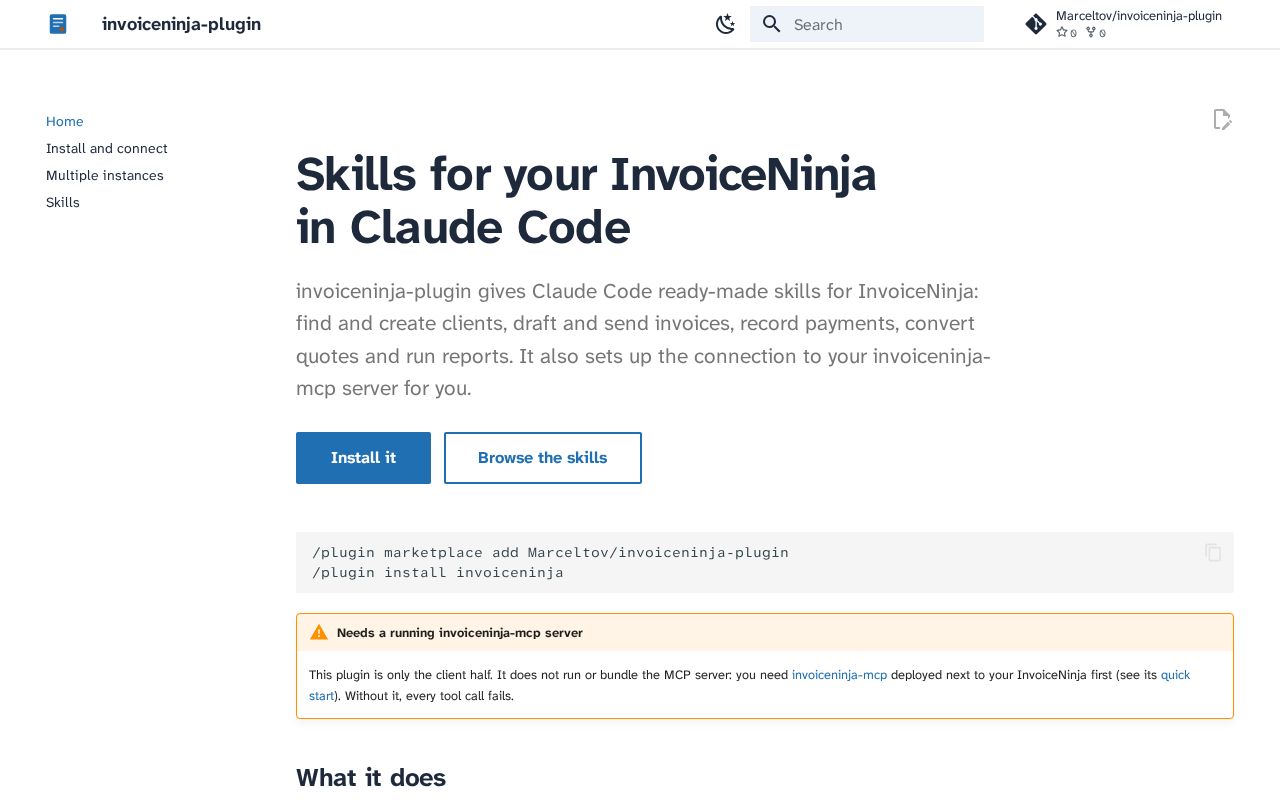 Preview of Invoiceninja Plugin