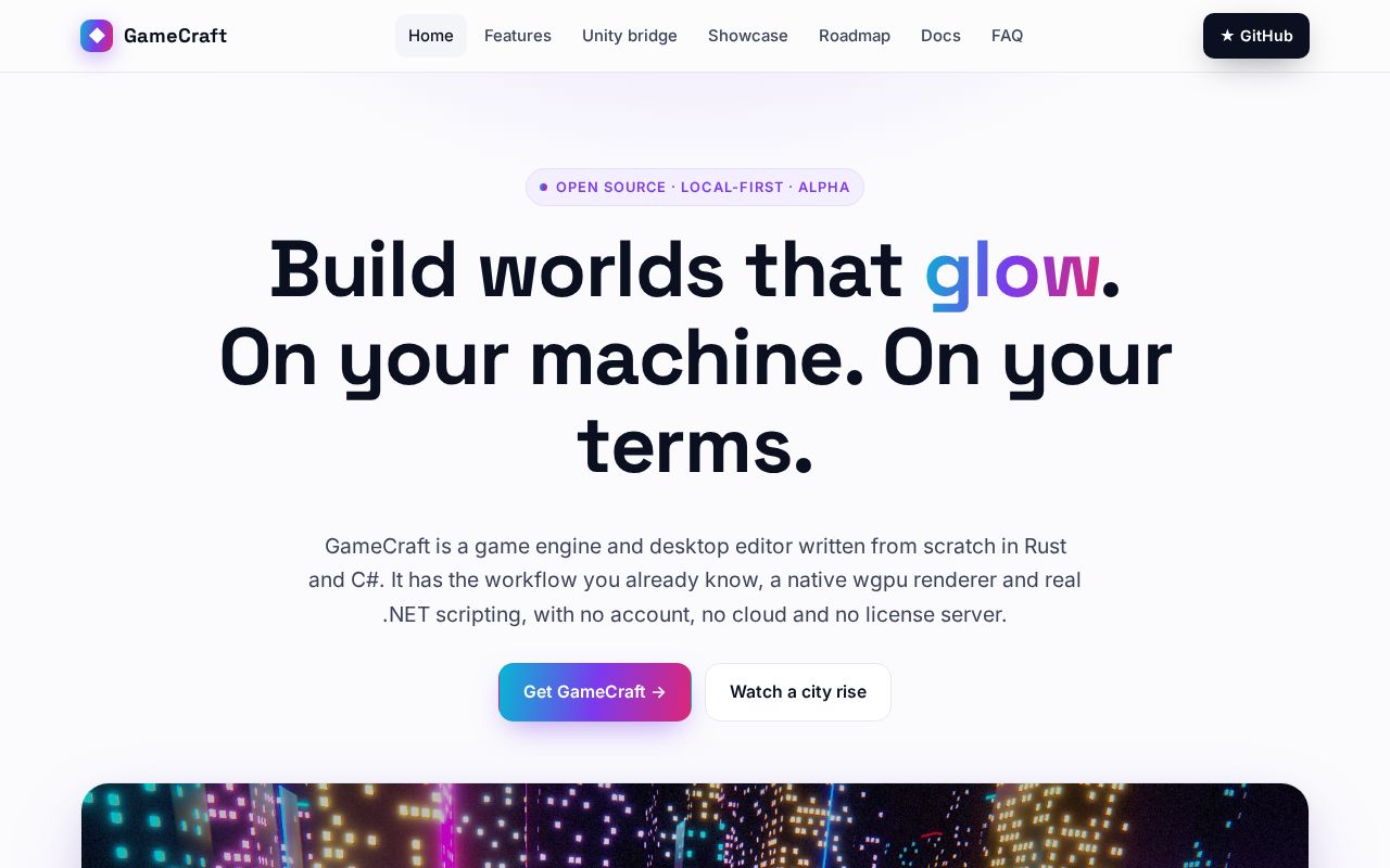 Preview of Gamecraft Website