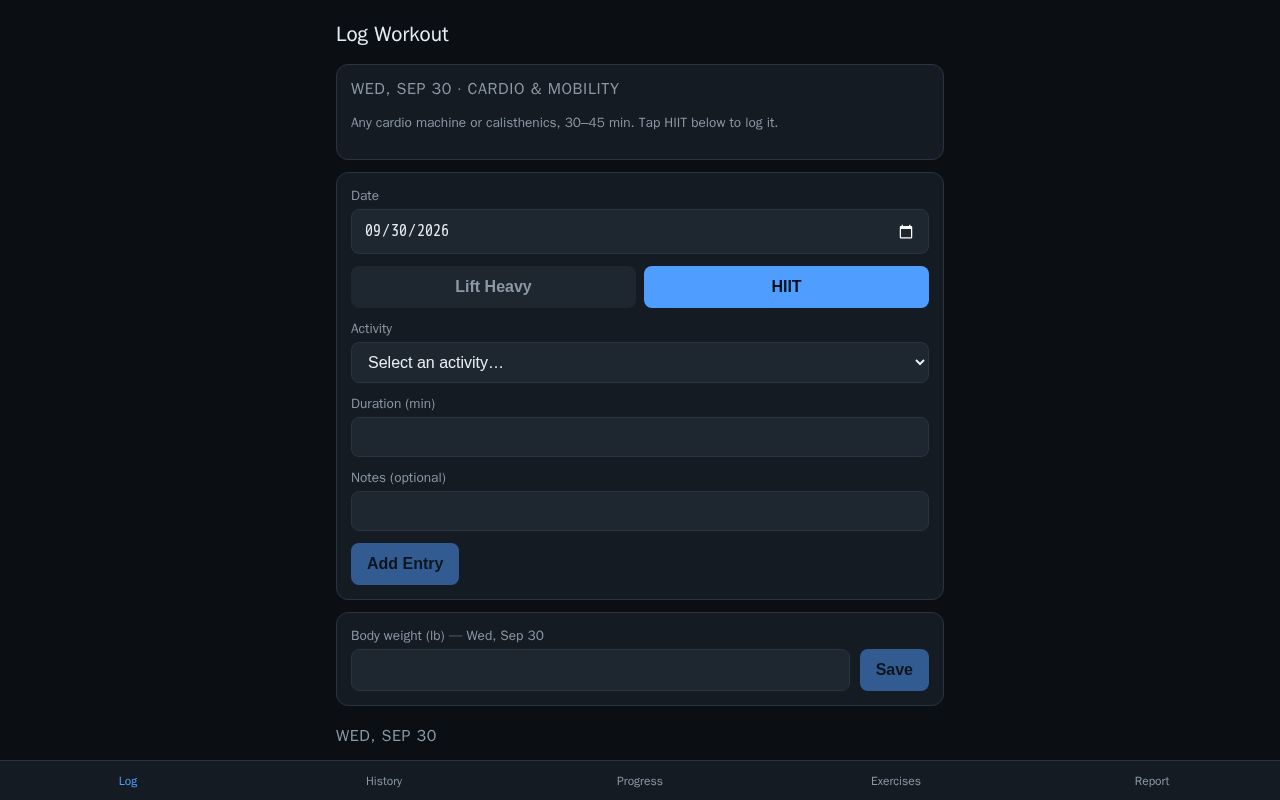 Preview of Workout App