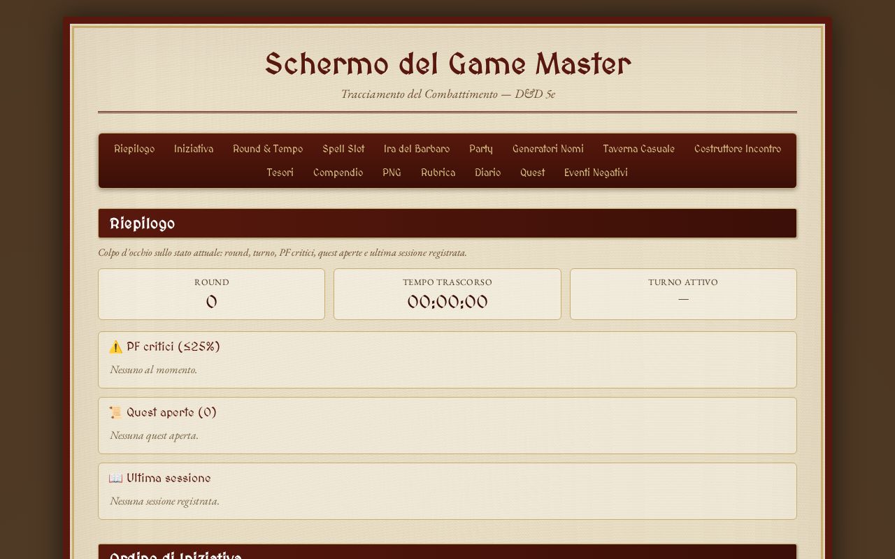 Preview of Dnd Web Gamemaster Screen