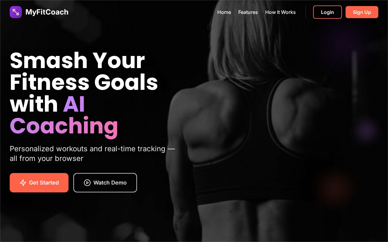 Preview of MyFitCoach-AI powered fitness coaching app