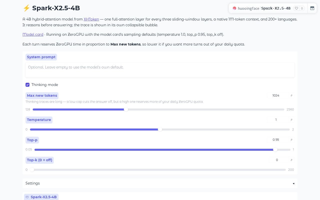 Preview of Spark-X2.5-4B