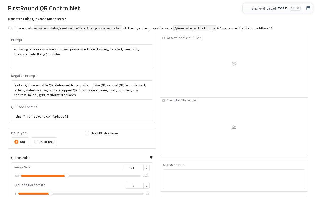 Preview of FirstRound QR ControlNet