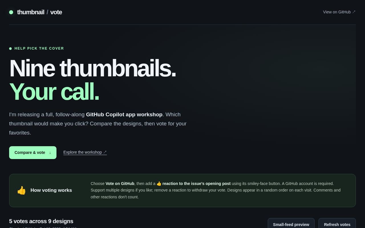 Preview of Thumbnail Vote