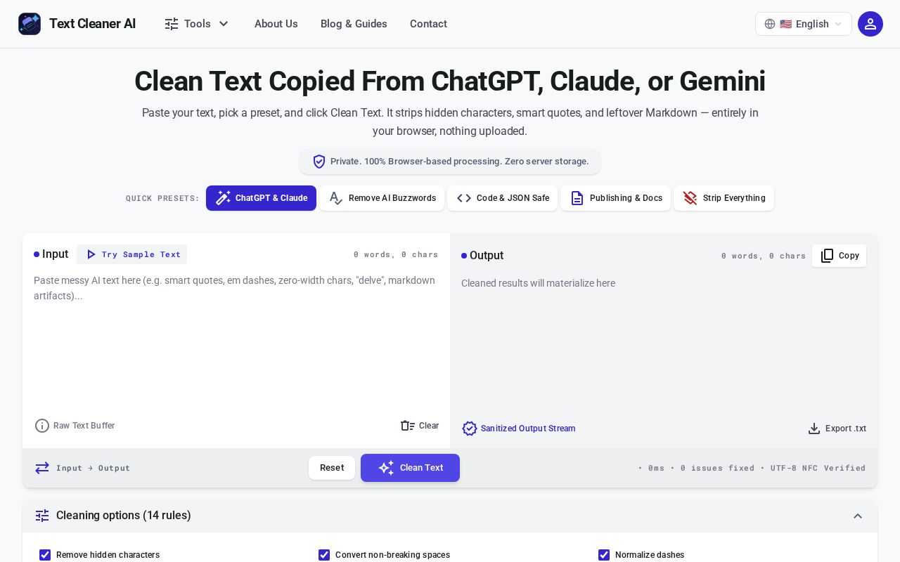 Preview of Ai Text Cleaner