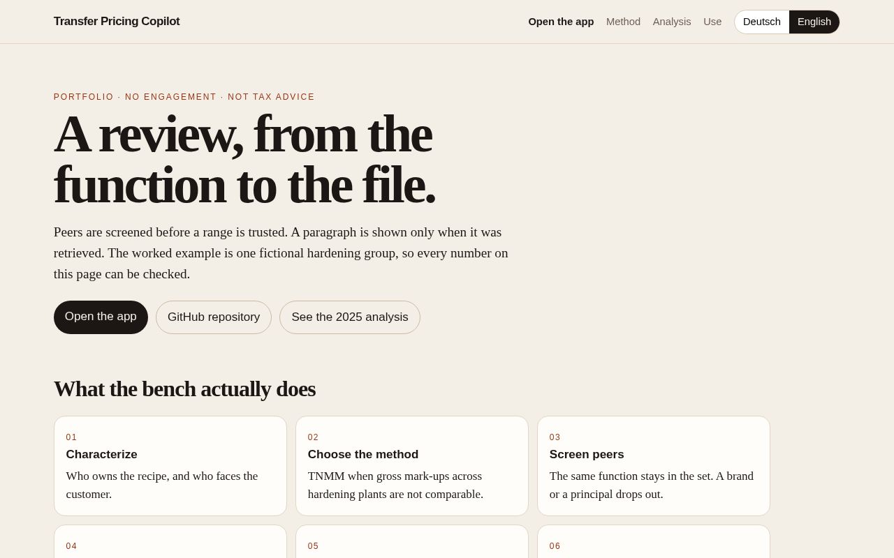 Preview of Transfer Pricing Copilot