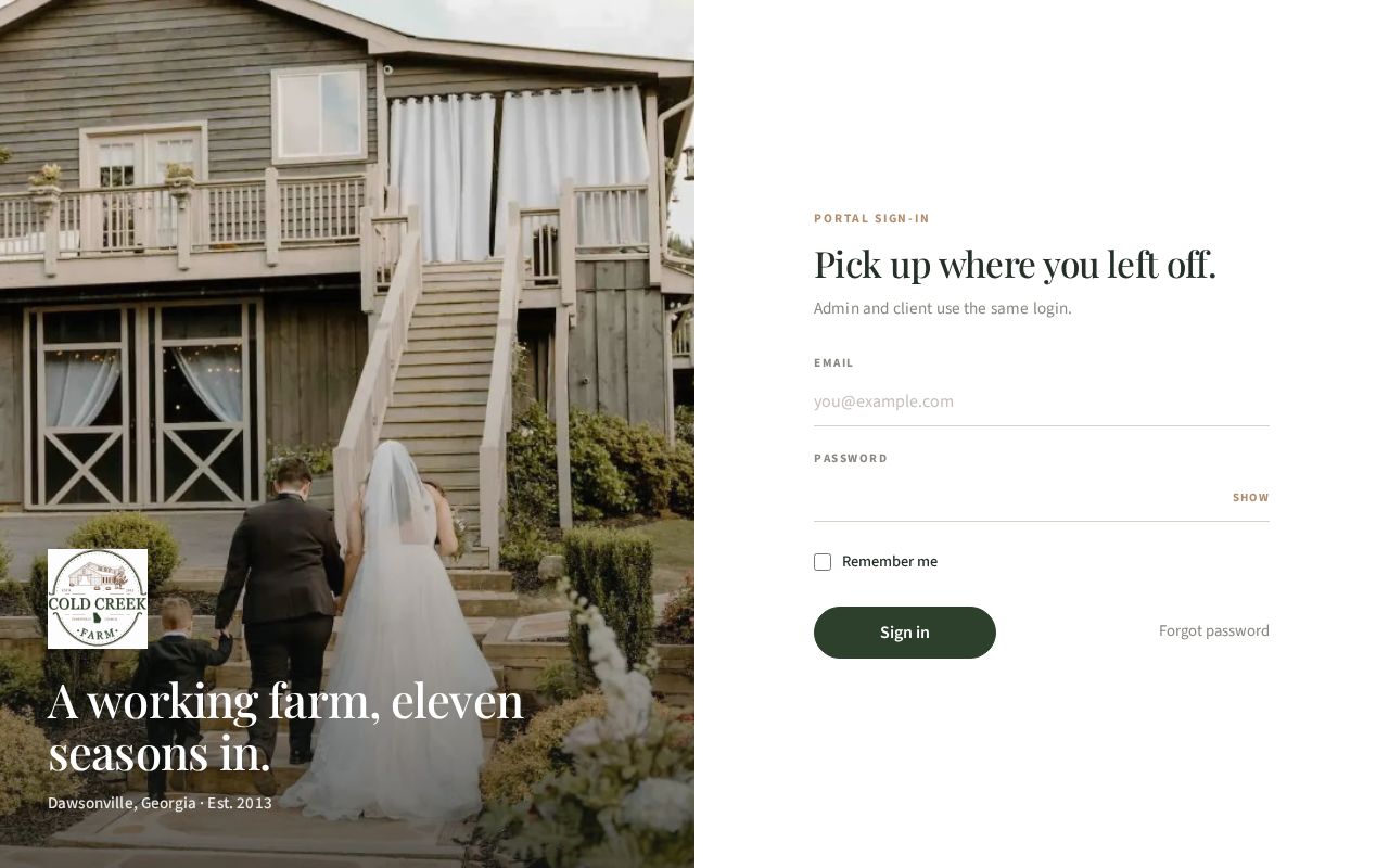 Preview of Cold Creek Farm Portal