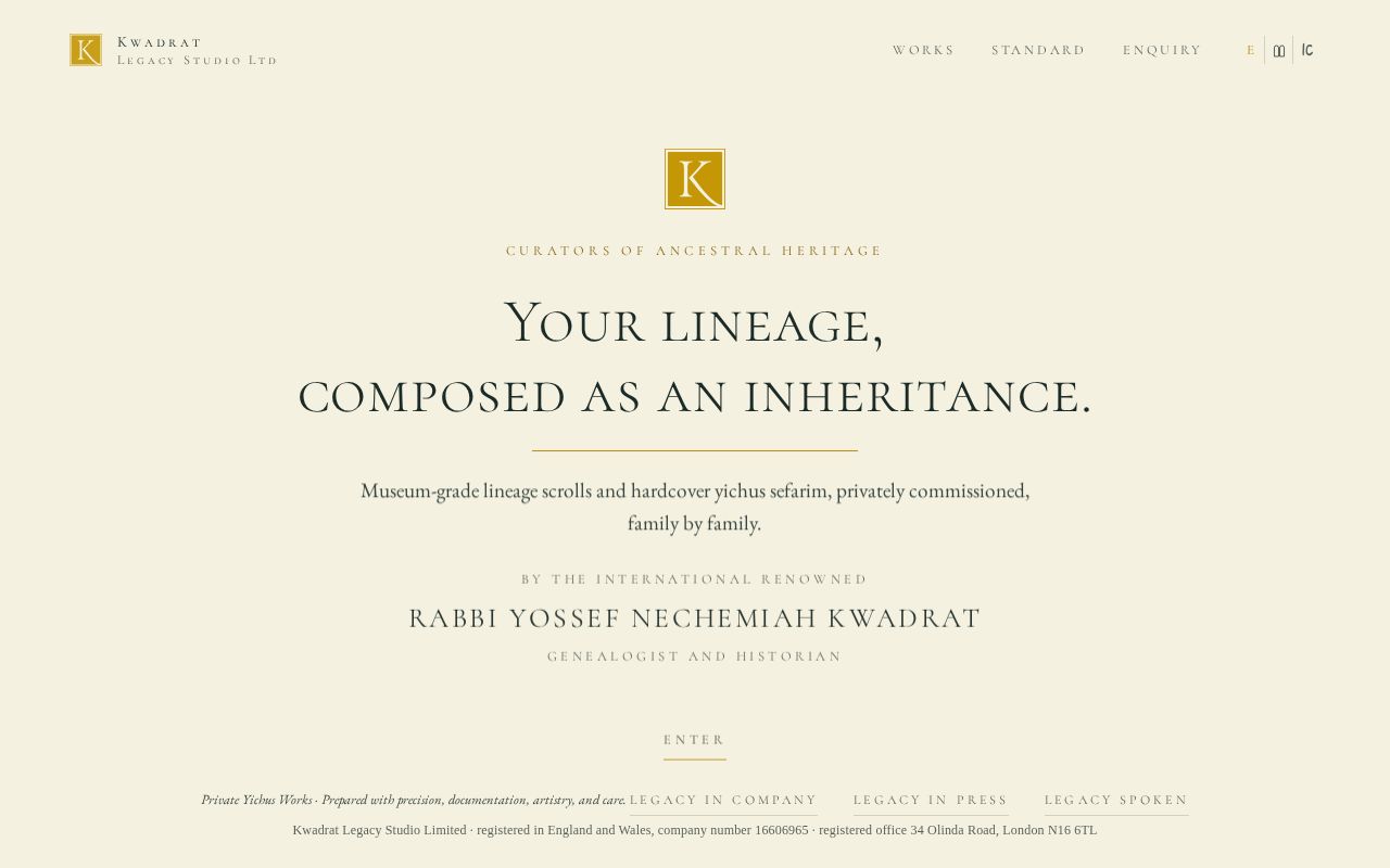 Preview of Kwadrat Legacy Studio — private yichus works