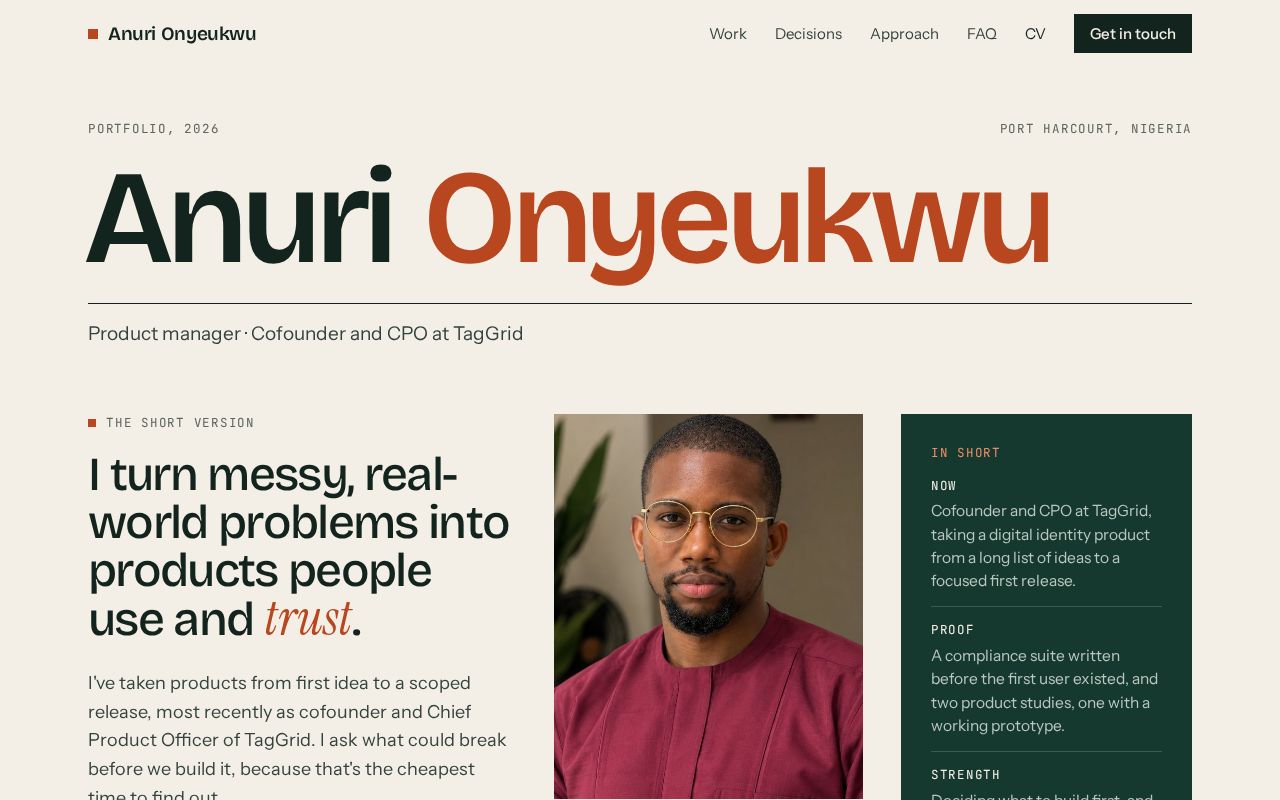 Preview of Onyeukwu A Github Io
