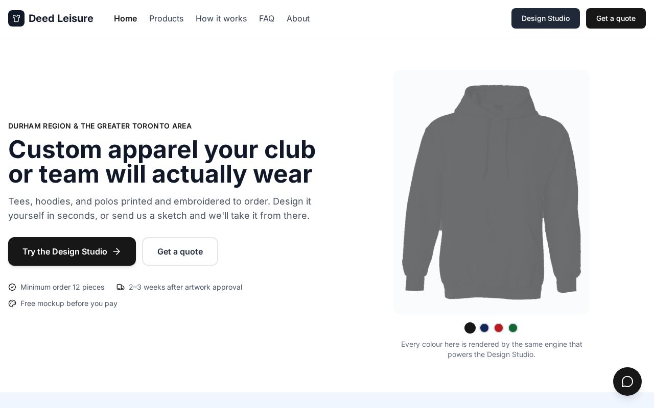 Preview of Deed Leisure Production Website