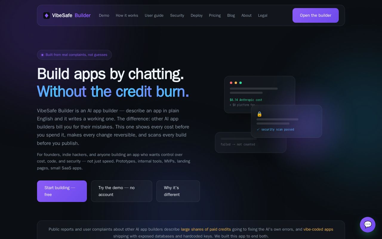 Preview of Vibesafe Builder
