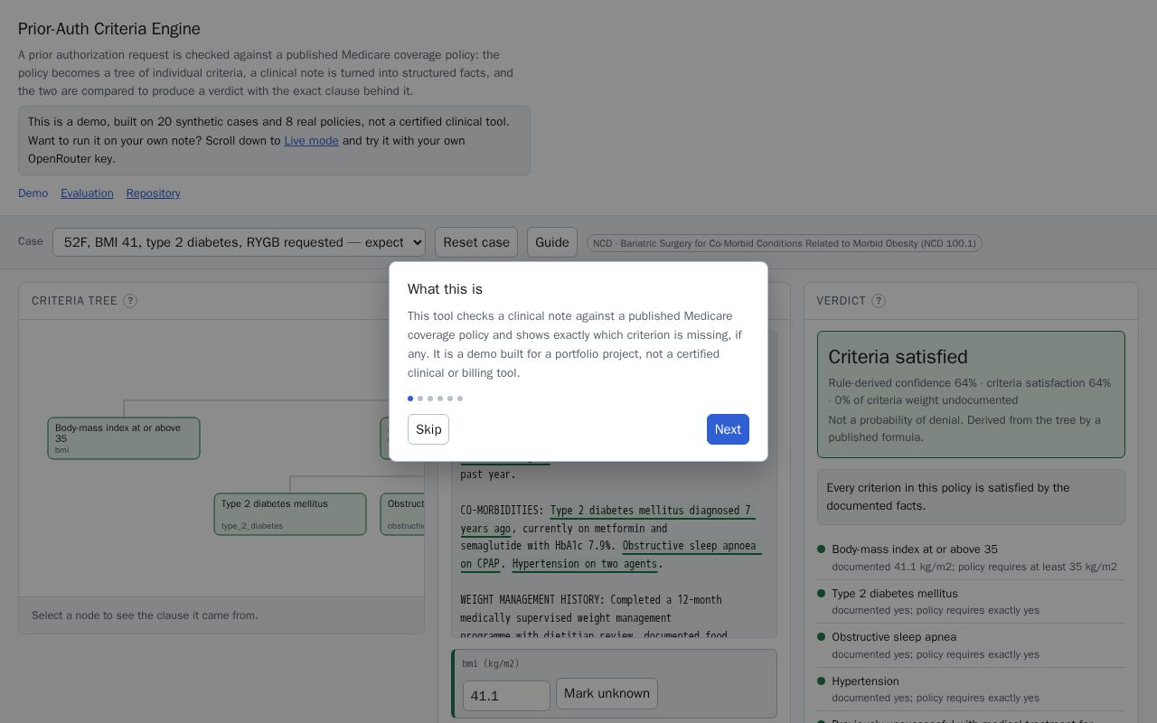 Preview of Prior-Auth Criteria Engine