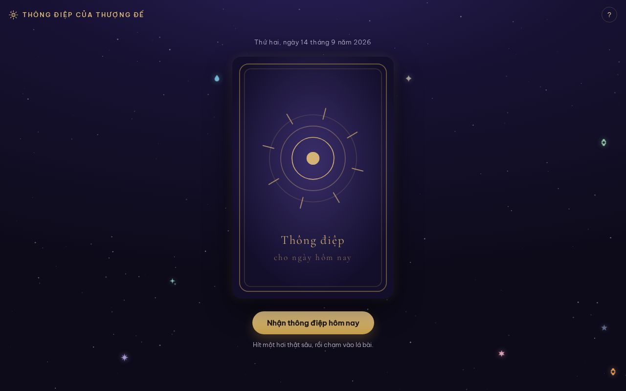 Preview of Mỗi ngày một thông điệp. Web tĩnh, chạy offline, không lưu lịch sử.