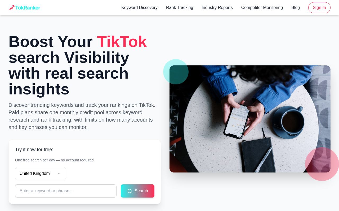 Preview of TokRanker