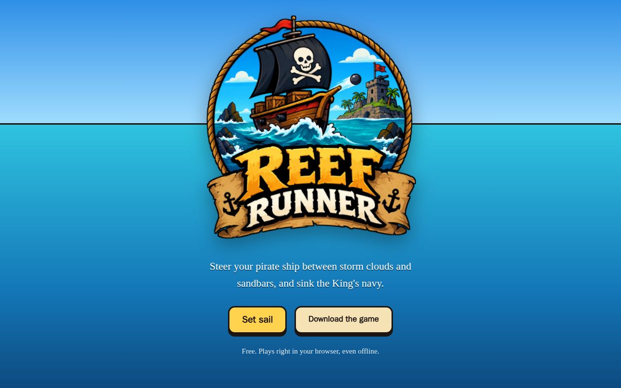 Preview of Reef Runner: a free pirate arcade game