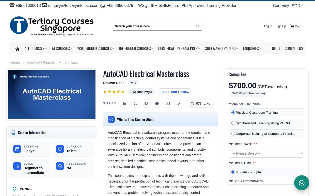 Preview of C995 AutoCAD Electrical Masterclass