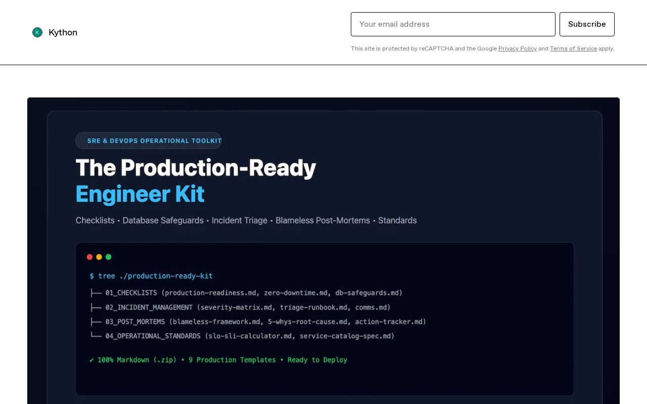 Preview of Production Readiness Checklist