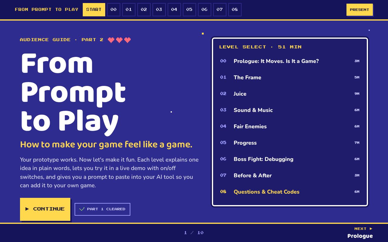Preview of From Prompt to Play