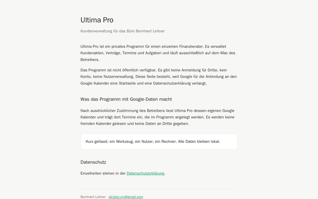 Preview of Ultima Pro Info