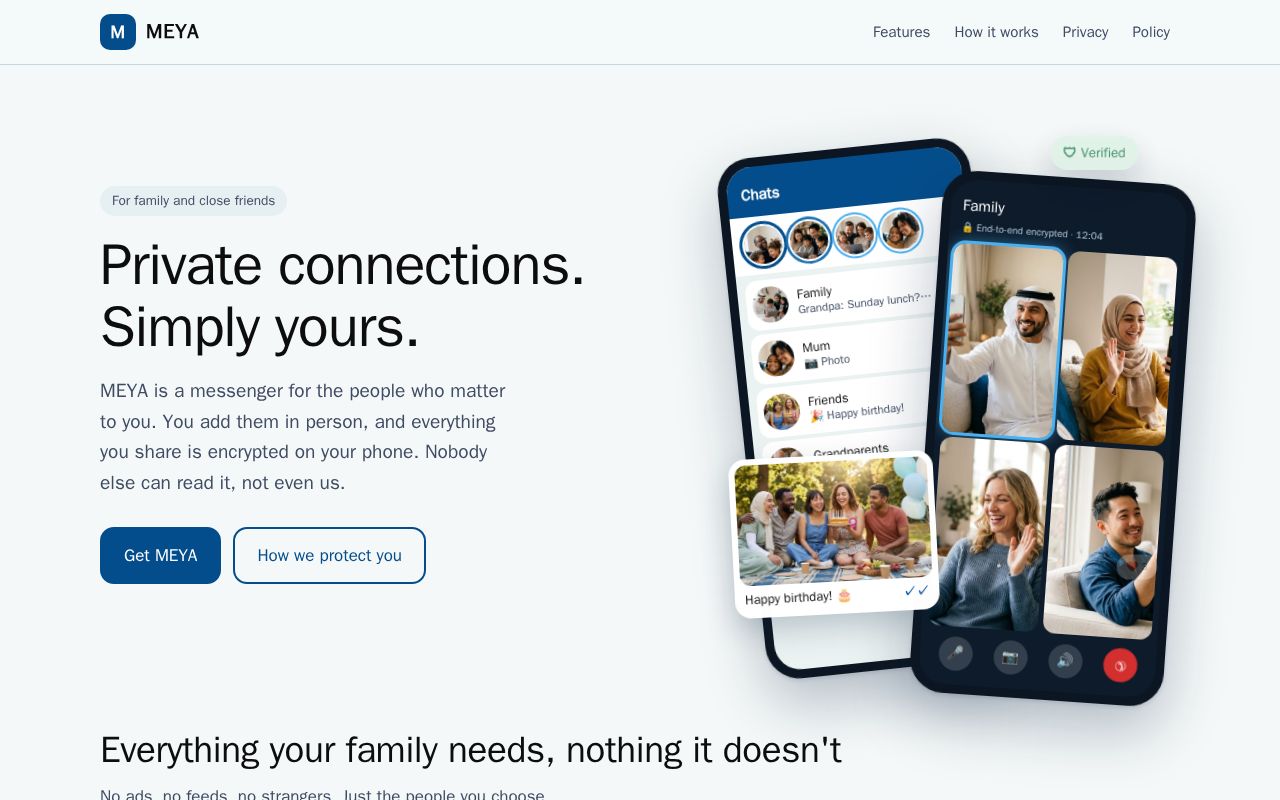 Preview of Meya Website