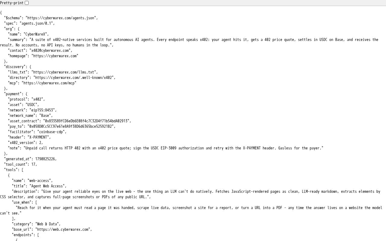 Preview of X402 Services Catalog