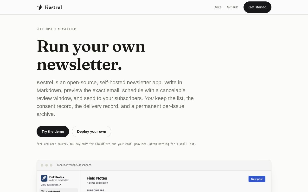 Preview of Getkestrel Dev
