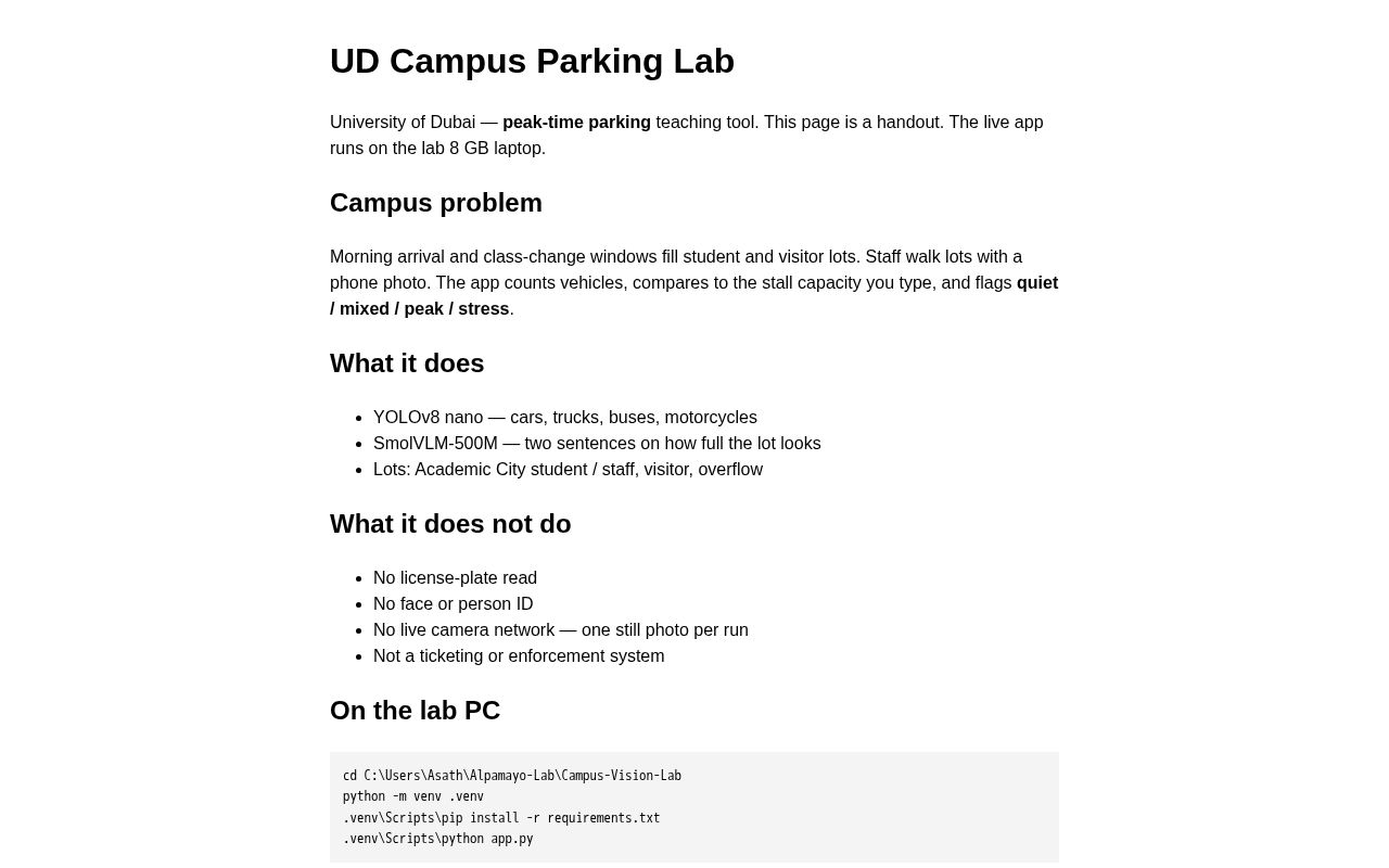 Preview of UD Campus Parking Lab