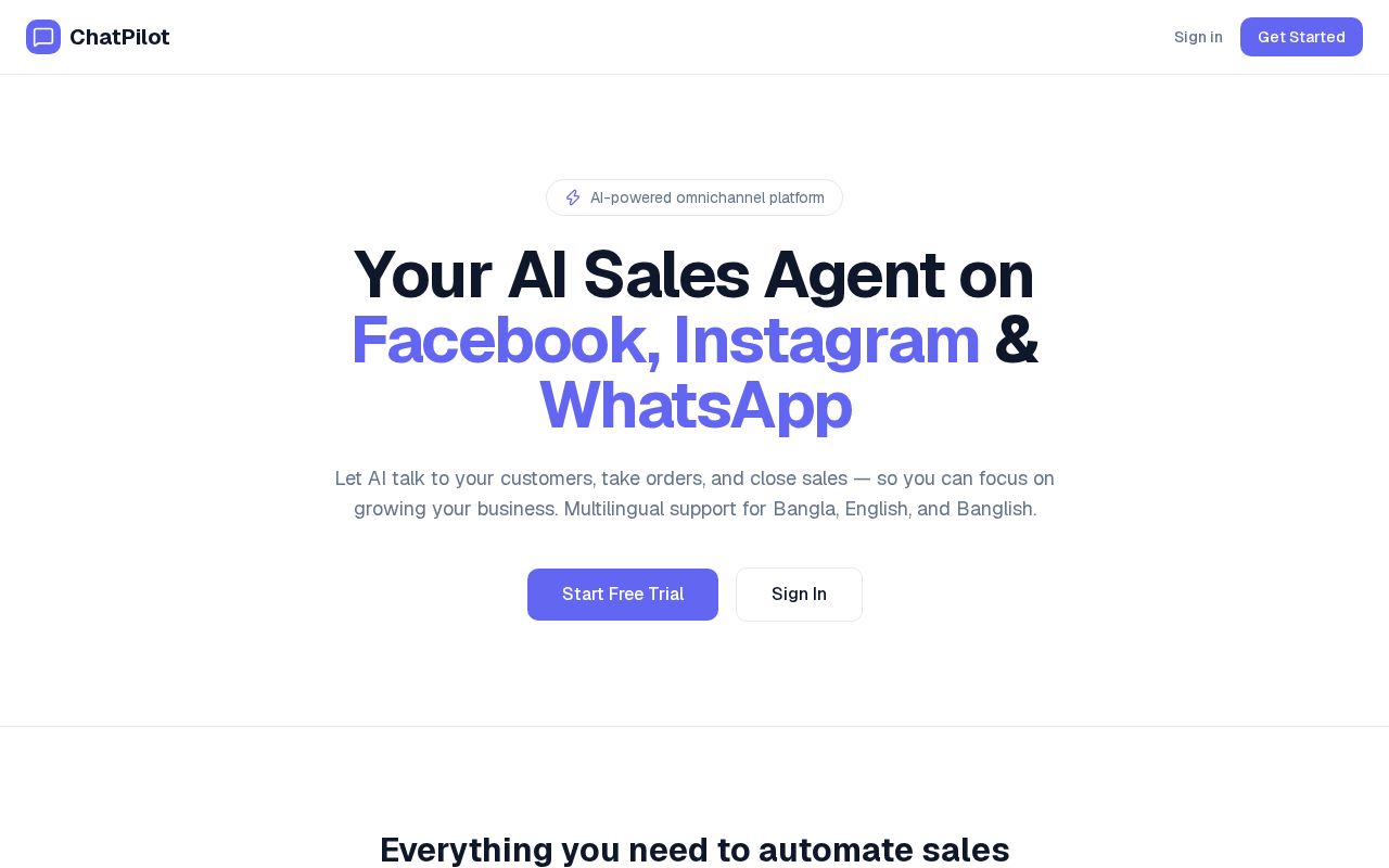 Preview of ChatPilot Frontend