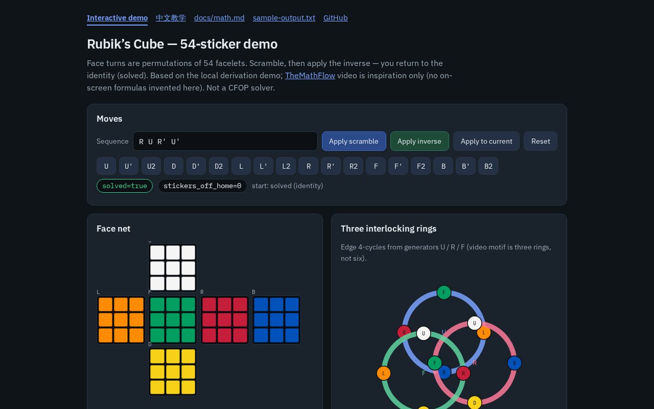 Preview of Rubik’s Cube facelet demo