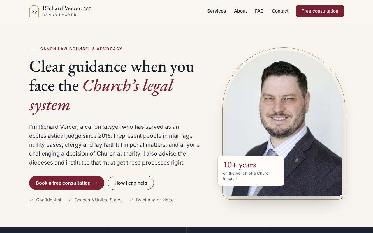 Preview of Canon Lawyer Site