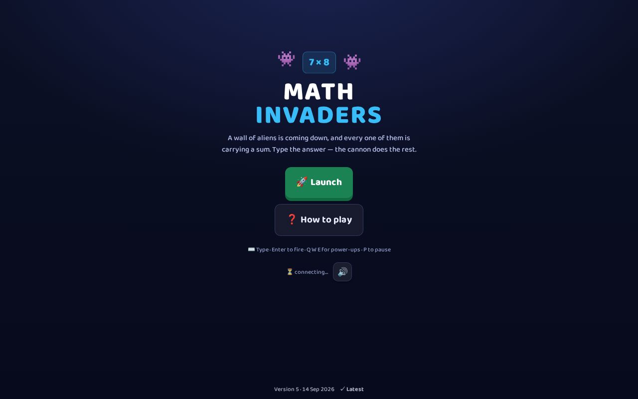 Preview of Math Invaders