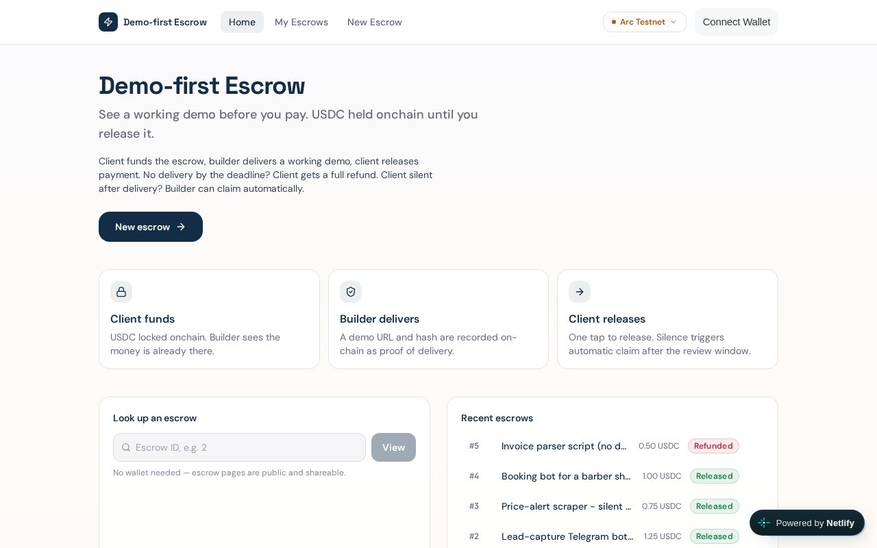 Preview of Demo First Escrow