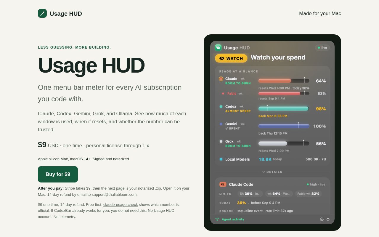 Preview of Usage Hud