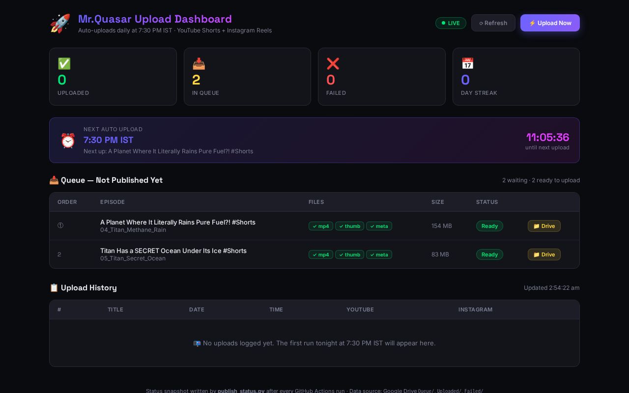 Preview of Video Auto Uploader
