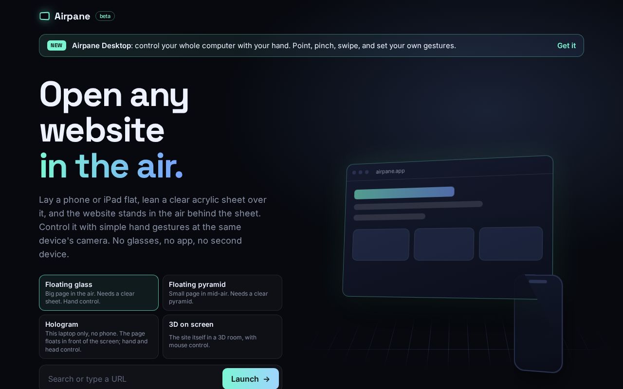 Preview of Airpane Ar Browser