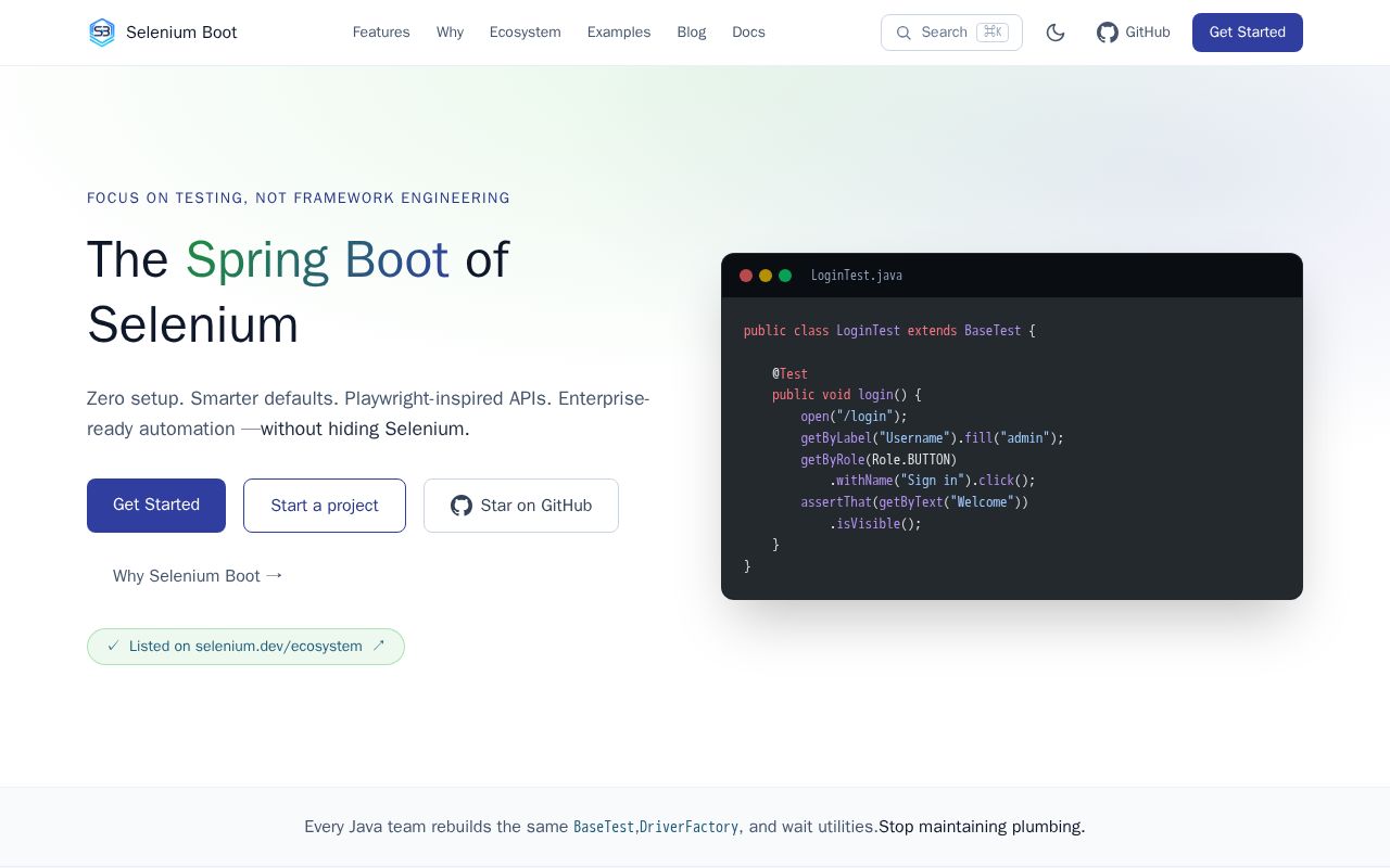 Preview of Selenium Boot Migrator