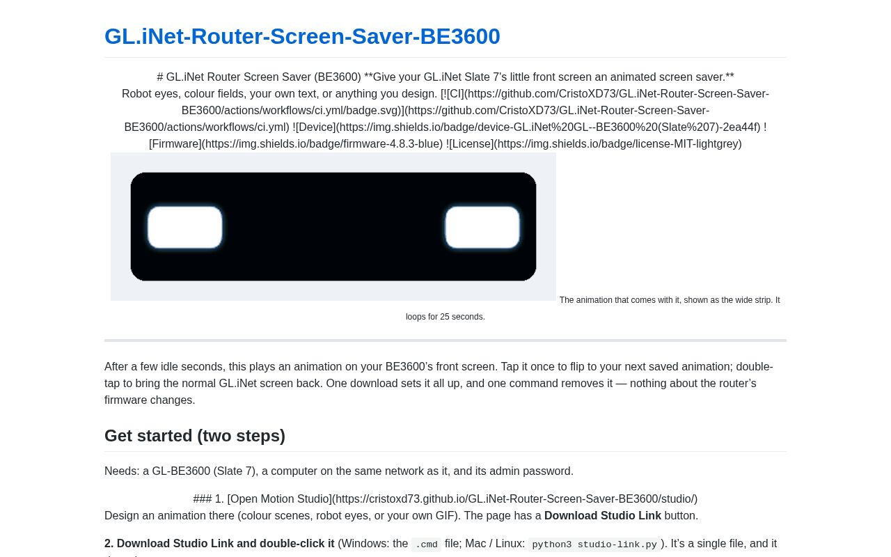 Preview of GL INet Router Screen Saver BE3600