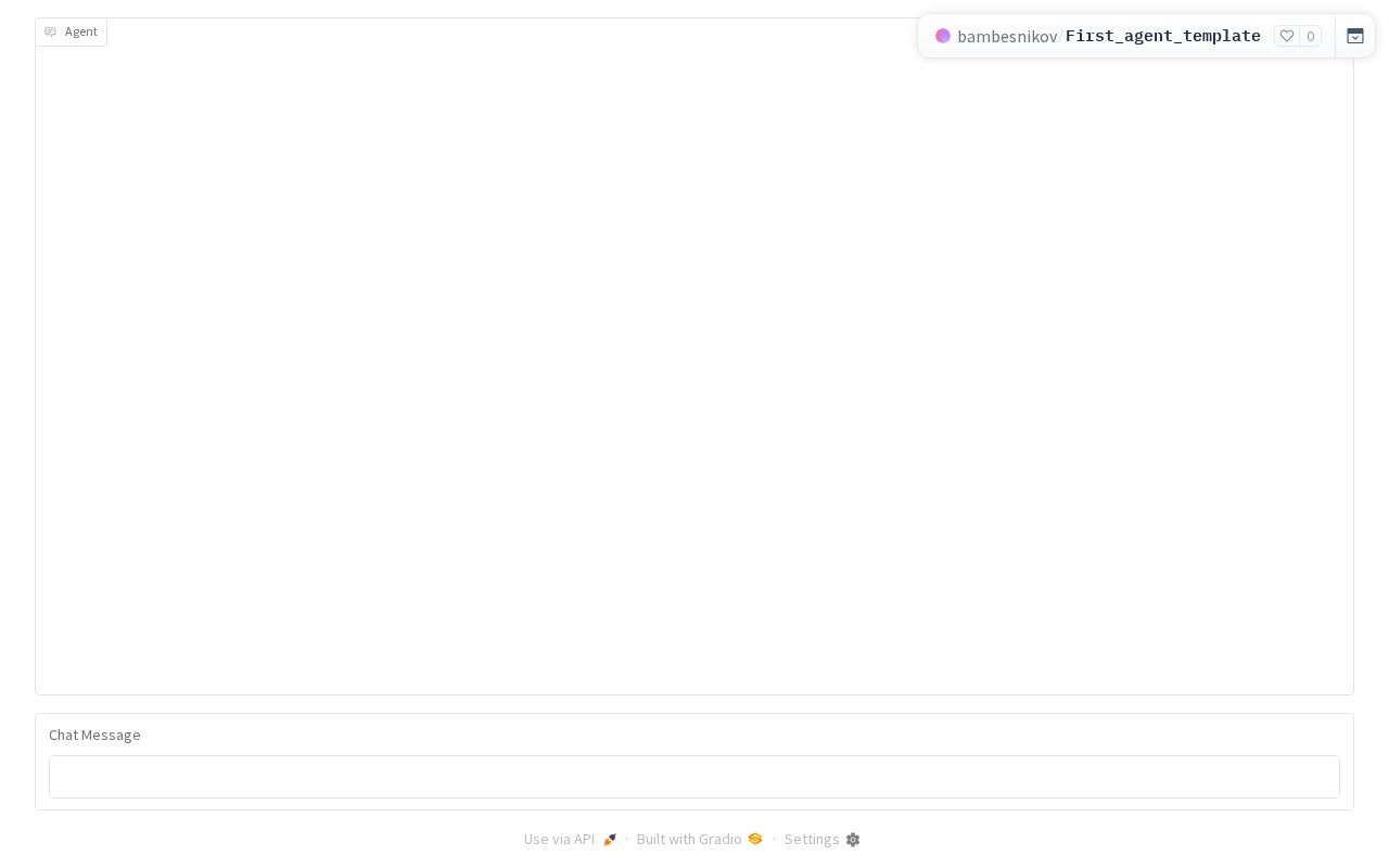 Preview of First Agent Template