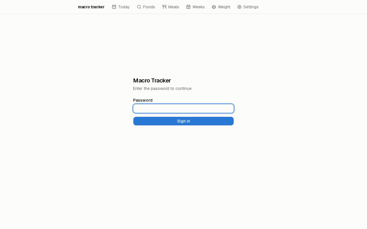 Preview of Macro Tracker