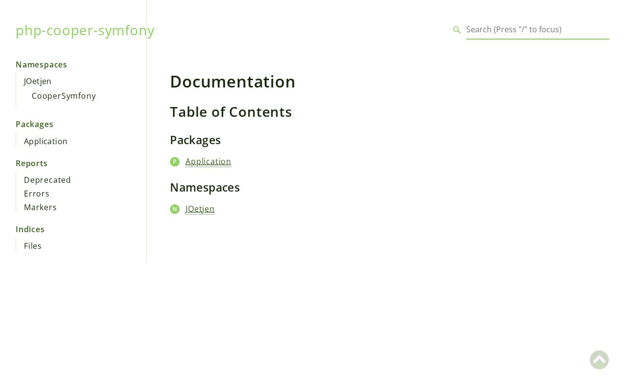 Preview of Php Cooper Symfony