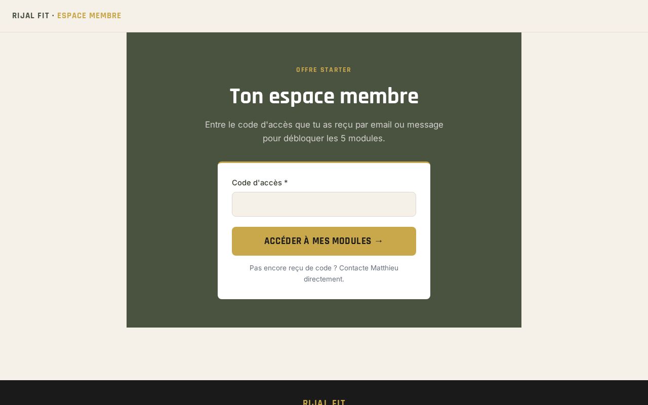 Preview of Espace Membre Rijaltfit