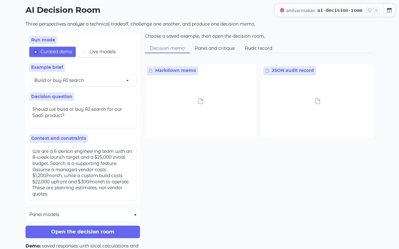 Preview of AI Decision Room