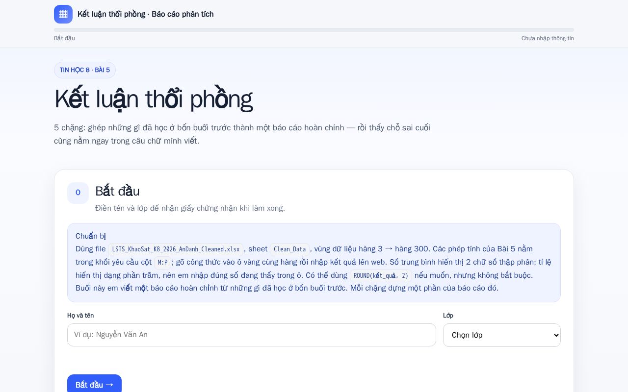 Preview of Bai 5 Tin hoc 8: Ket luan thoi phong - viet bao cao phan tich nam phan